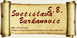 Svetislava Burkanović vizit kartica